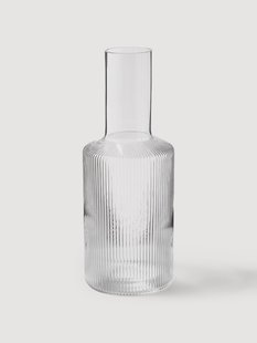 Mondgeblazen karaf Ripple met groefreli&euml;f, 1 L