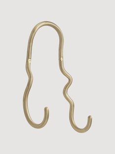 Handgemaakte messing wandhaak Curvature