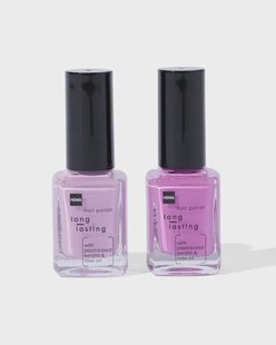 HEMA Long Lasting Nagellak Set Paars 2-delig HEMA Long Lasting Nagellak Set Paars 2-delig