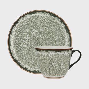 Rörstrand Ostindia Floris beker 40 cl en bord Ø20 cm Groen