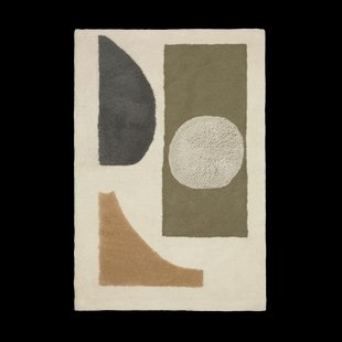 Ferm Living Bloco getuft vloerkleed Green-off white, 120x180 cm