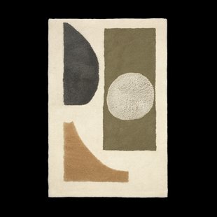 Ferm Living Bloco getuft vloerkleed Green-off white, 80x120 cm