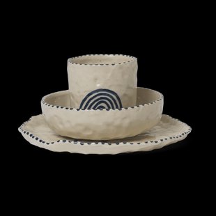 Ferm Living Naive kinderservies 3-delig Deep blue