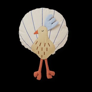 Ferm Living Peacock kussen Silver Fern-undyed