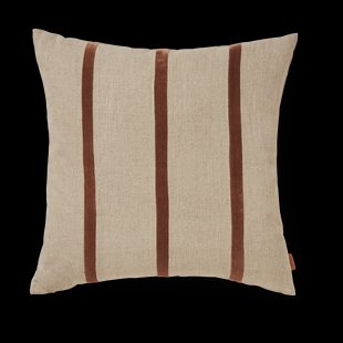 Ferm Living Senti Stripe kussen 50x50 cm Linen-carob brown