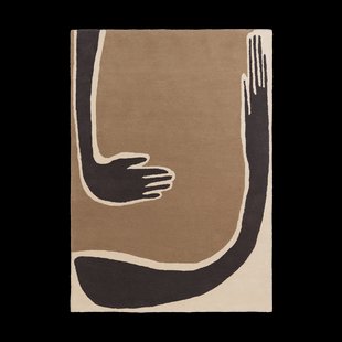 Ferm Living Pose vloerkleed Coffee-off white, 140x200 cm