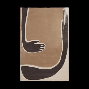 Ferm Living Pose vloerkleed Coffee-off white, 200x300 cm