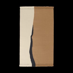 Ferm Living Soil Kelim vloerkleed Dark sand-off white, 140x200 cm