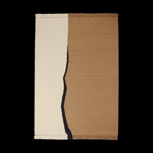 Ferm Living Soil Kelim vloerkleed Dark sand-off white, 170x240 cm