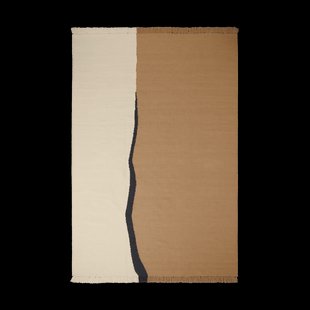 Ferm Living Soil Kelim vloerkleed Dark sand-off white, 200x300 cm