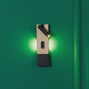 FARO BARCELONA Magos LED wandlamp, leeslampje, esdoorn, hout, breedte 30 cm