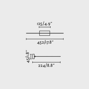 FARO BARCELONA Magritte 450 LED wandlamp, zwart, aluminium, breedte 45 cm