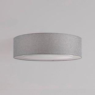 Plafondlamp Maytoni Bergamo, grijs/wit, linnen, Ø 52 cm