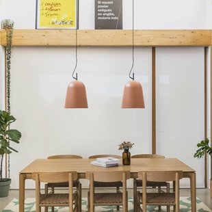 FARO BARCELONA Studio hanglamp, Ø 29 cm, roze/zwart, staal