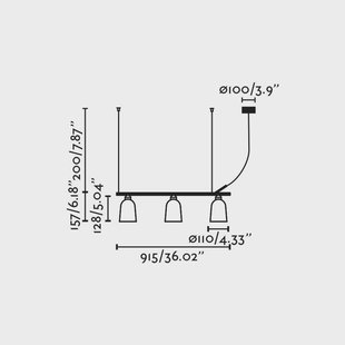 FARO BARCELONA Studio hanglamp, roze, gedecentraliseerd, lengte 91 cm, 3-lamps.