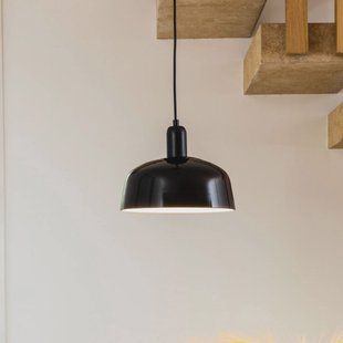 FARO BARCELONA Tatawin hanglamp, zwart, glas, Ø 18,4 cm