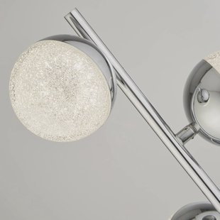 Searchlight LED vloerlamp Marbles, chroomkleurig, glas, 152 cm hoog