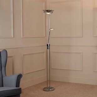 Searchlight LED vloerlamp Moeder & Kind, chroom, leeslamp, dimbaar