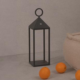 FARO BARCELONA Argus LED tafellamp, donkergrijs, aluminium/PMMA, hoogte 47 cm