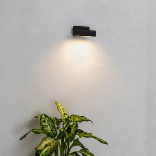 FARO BARCELONA Balic LED buitenwandlamp, zwart, aluminium, breedte 15 cm