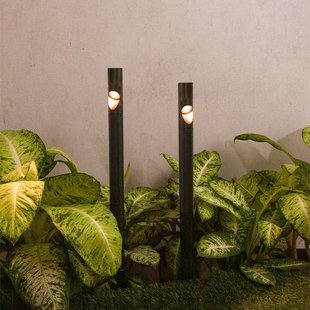 FARO BARCELONA Grondspies lamp Bezel, zwart, aluminium, hoogte 60 cm