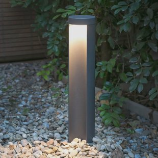FARO BARCELONA LED sokkellamp Chandra, donkergrijs, aluminium, hoogte 45 cm
