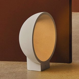 FARO BARCELONA Gaia LED sokkellamp, grijs, beton, hoogte 38,8 cm