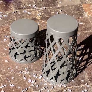 FARO BARCELONA Shadow LED sokkellamp, donkergrijs, aluminium, hoogte 45 cm