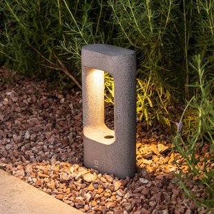 FARO BARCELONA LED sokkellamp Totem, grijs, beton, hoogte 28,5 cm