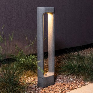FARO BARCELONA Totem LED tuinpadverlichting, grijs, beton, hoogte 61,1 cm