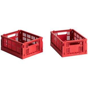 Hay Colour Crate Krat RE Opbergbak XS Set Van 2 Red