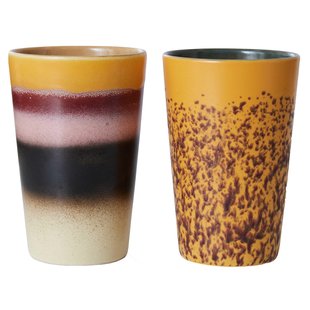 HKliving 70&#039;s Ceramic Thee Mokken Set Van 2 Beach