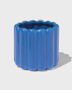 HEMA Bloempot Ø6.5x7cm Keramiek Ribbel Blauw (kobaltblauw) HEMA Bloempot Ø6.5x7cm Keramiek Ribbel Blauw (kobaltblauw)