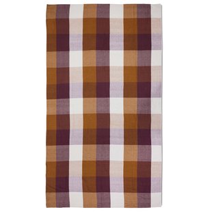 HKliving Vida Check Tafelkleed 140x220 Amber Burgundy