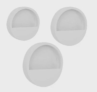 Muur bloempot Wally glossy wit set van 3