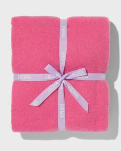 HEMA Plaid wol-look roze 130x150 (felroze)