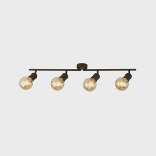 Searchlight Dans plafondspot, 4-lamps, zwart, metaal, E27, 79 cm