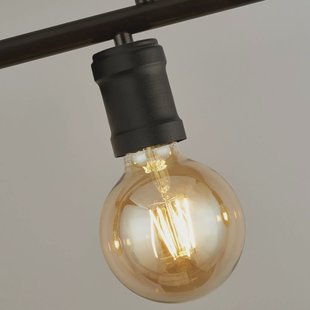 Searchlight Hanglamp Dance, 4-lamps, zwart, metaal, E27, 80 cm lang