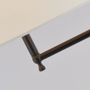 Searchlight Vloerlamp München, zwart/wit, linnen, E27, verstelbaar