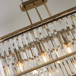 Searchlight Victoria hanglamp, messingkleurig, kristalglas, 78 cm, E27