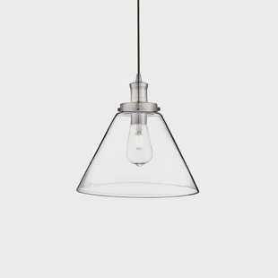 Searchlight Piramide hanglamp, zilver/helder, glas, Ø 29 cm, E27