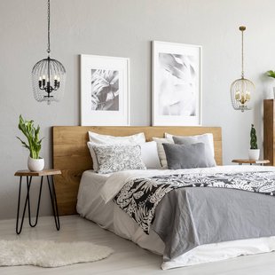 Searchlight Hanglamp douche, goud/helder, kristalglas, E14, Ø 36 cm