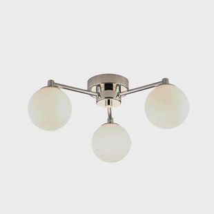 Searchlight Tiberius plafondlamp, chroom/rozet, glas, 3-lamps, G9