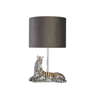 Searchlight Zebra tafellamp, zwart/zilver, kunsthars, 26 cm, E27