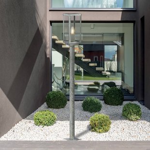 Searchlight Tuinpadverlichting Box II, 90 cm hoog, zilver/helder, glas, IP44