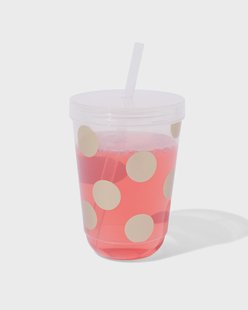 HEMA Drinkbeker met rietje gouden stip