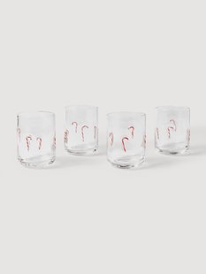 Mondgeblazen waterglazen Candy, 4-delig