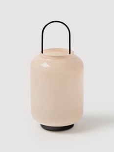 Grote mondgeblazen glazen lantaarn Lumino, H 35 cm