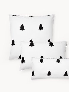 Omkeerbare flanellen kussenhoes Noan met kerstboommotief