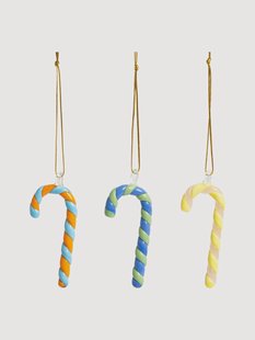 Handgemaakte kerstboomhangers Candy Cane, 3-delig